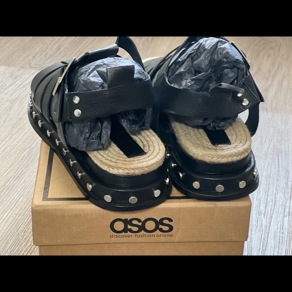 ASOS Premium Leather Fisherman Sandals - Picture 2 of 5